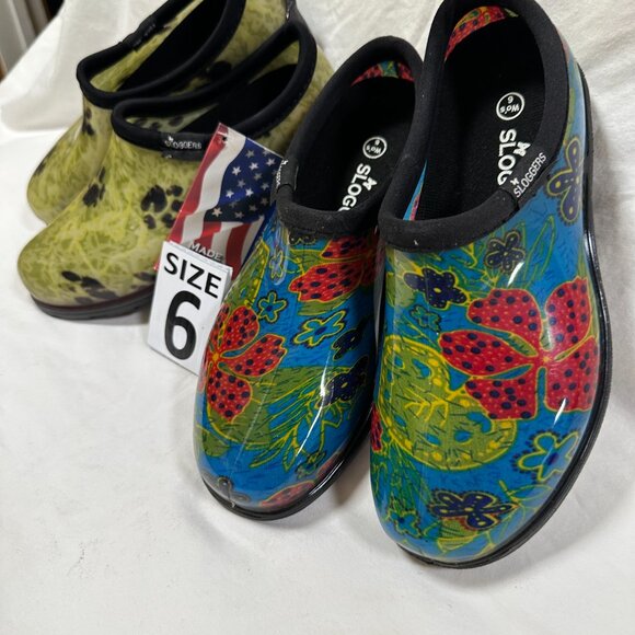 Two for One Price!! Sloggers Waterproof Rain Shoes - Midsummer Blue & Paw Green. - Picture 2 of 3